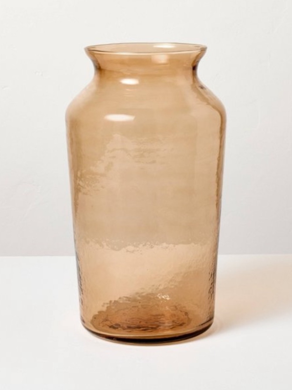 HEARTH & HAND NWT 14” tan glass decorative flower vase